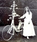 Entrant in the 'Grand Illuminated Cycle Parade to celebrate the Coronation of 1902. From an album of photographs of the Rothschild estate at Aston Clinton
