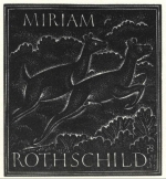 Bookplate of Miriam Rothschild by Eric Gill