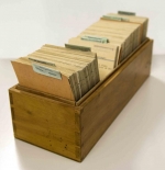 one of three boxes of index cards itemising Rothschild collections
