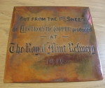 Sample cut from the first sheet of electrolyte copper produced at The Royal Mint Refinery in 1911
