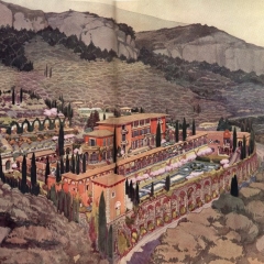 The terraced gardens of the Villa Victoria