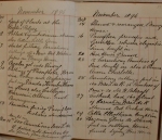 Entries in the notebook of Thomas Hobbs gardener at Gunnersbury for November 1896