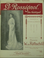 Front cover of the music score 'Le Rossignol' by Hannah Mathilde von Rothschild