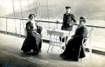 Edmond Adelheid and  Miriam Alexandrine de Rothschild on the deck of the yacht ‘Atmah’.
