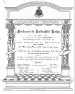 Consecration Programme for the Ferdinand de Rothschild Lodge in 1892