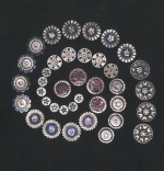 A selection of 18th century mother-of-pearl buttons from Baroness Edmond de Rothschild's collection
