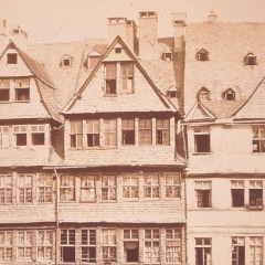 The 'Green Shield' house in the Jewish ghetto in Frankfurt where Lionel's father Nathan grew up.