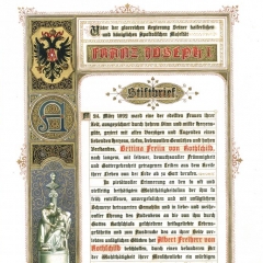 Contract with district administration of Lower Austria concerning a donation made by Albert von Rothschild (1844-1911) of 500