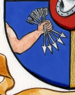 Detail of five arrows from a Rothschild family coat of arms