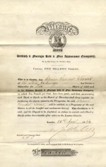 An Alliance share certificate signed by Nathan Mayer Rothschild 1824
