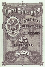 Bond for the United States of Brazil Railway Guarantees Recission 4% bond of 1899