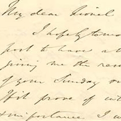 Disraeli writes to Lionel about his work behind the scenes