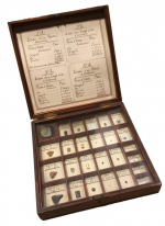Wooden box of precious metal samples c.1860