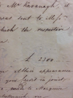Detail from a letter sent in May 1831 from F. C. Gasser to NMR showing evidence of disinfection