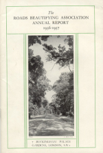 Cover of the Annual Report of the Roads Beautifying Associaton for 1936-1937