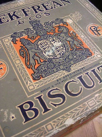 Detail of a Peek Frean & Co Ltd biscuit box c.1900