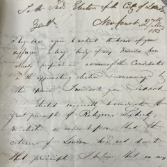 Letter "To the Independent Electors of the City of London" in the hand of Lionel de Rothschild, 1852