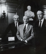 Elie Guy and Alain de Rothschild with bust of Baron James